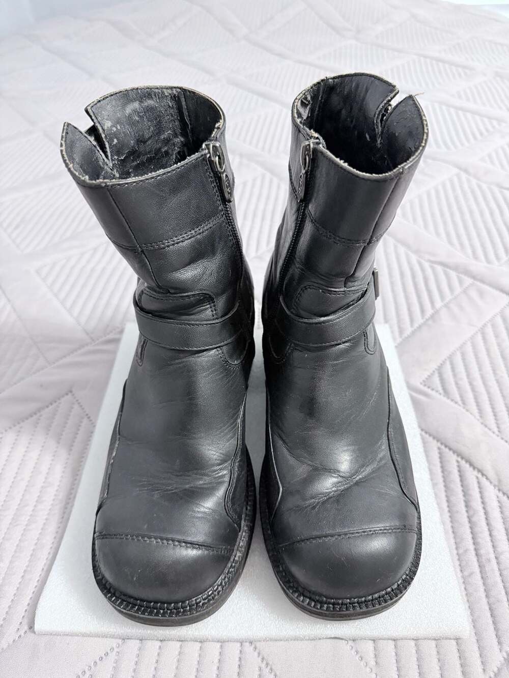 Harley-Davidson Gypsy Women's  7 Black Leather Double Buckle Moto Boots





KD